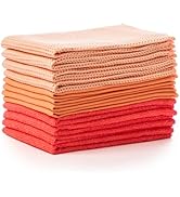 BINO Red Ombre 15x15 Inches Assorted Microfiber Cleaning Towel Set - Ultra Absorbent Cleaning Tow...