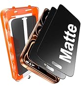 UniqueMe for iPhone 17 Pro Max Matte Privacy Screen Protector - 6.9 inch 2 PACK 9H+ Tempered Glas...
