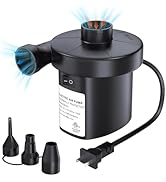 PULIDIKI Electric Air Pump for Inflatables Air Mattress Pump with 3 Nozzles Inflator Deflator Qui...