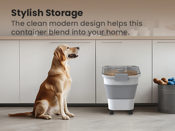 Dog Food Storage Container Collapsible Dog Food Container with Airtight Lids
