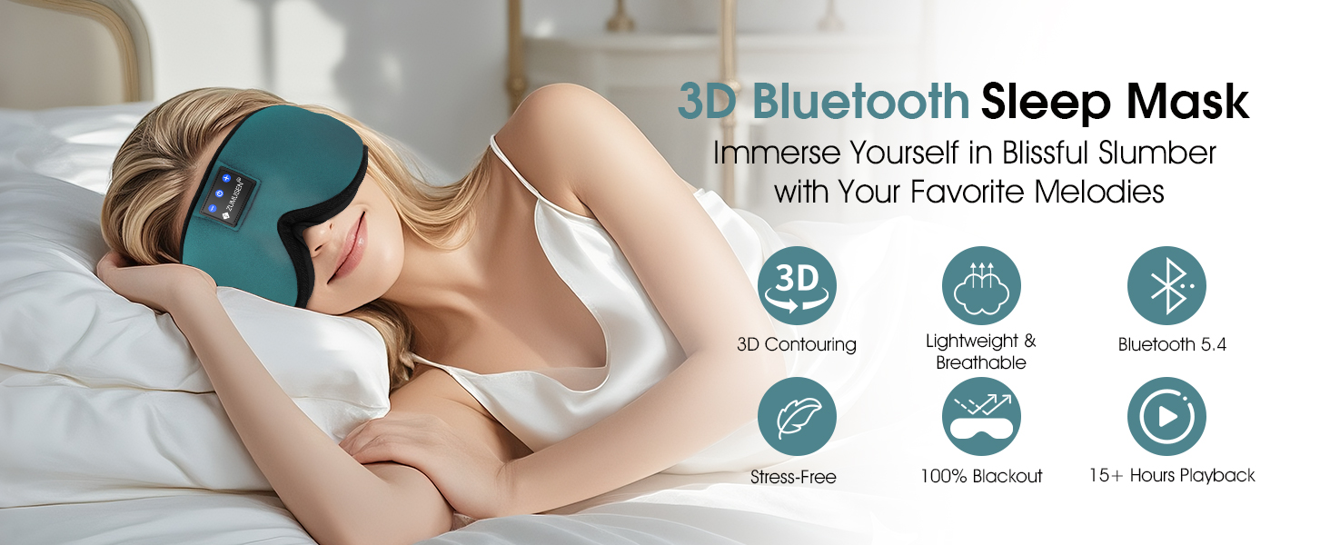 Sleep Headphones Mask Bluetooth 3D Music Eye