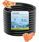 AOLINK 50 Amp RV/EV Extension Cord, 50 Feet, Heavy Duty STW Wire, NEMA 14-50P/R, for Tesla EV Cha...