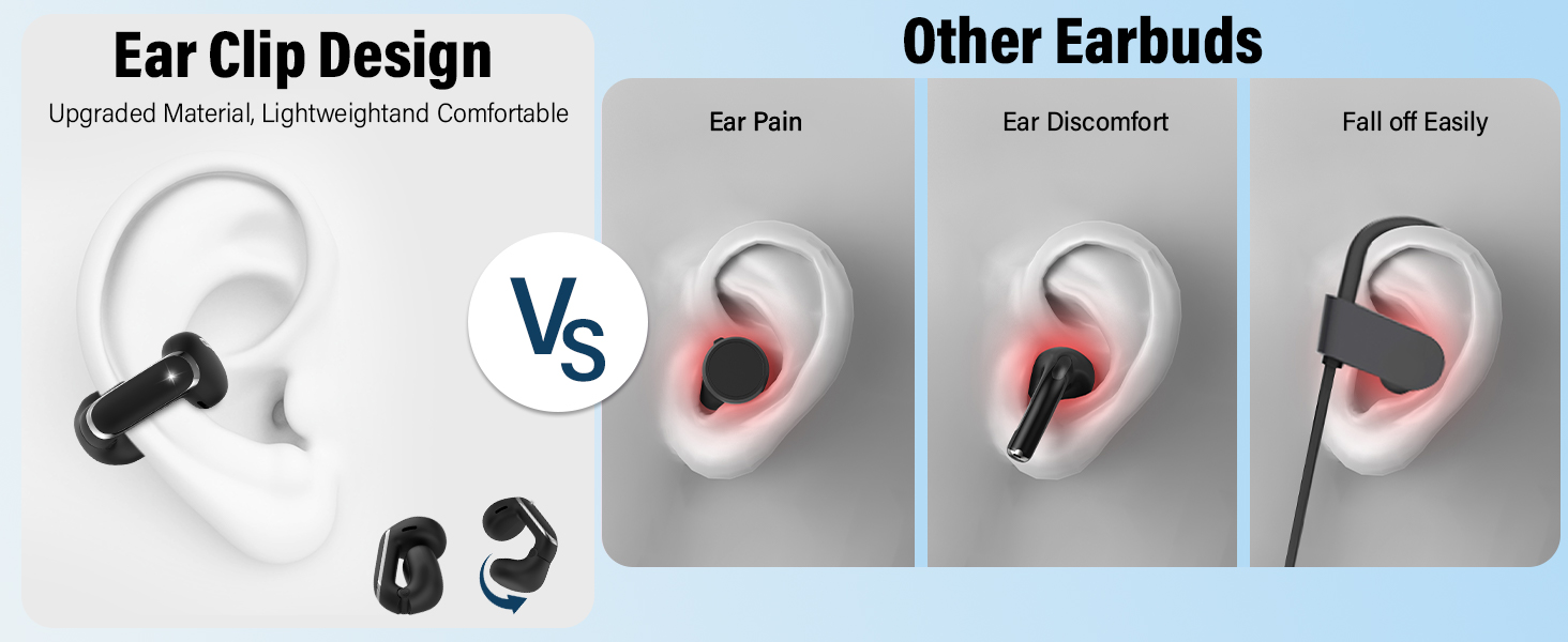 Wireless Earbuds Clip On Ear Headphones Open Ear Earbuds wireless earphone running ear bud headphone