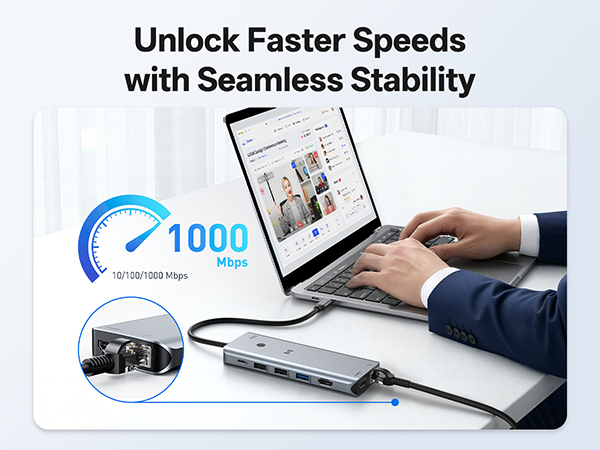 USB C Docking Station with Ethernet