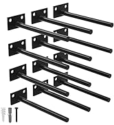 LEOPO 12 Pack-6 inch Floating Shelf Bracket, Hidden Brackets for Wood Shelf