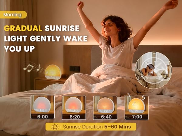 sunrise alarm clock with sound machine