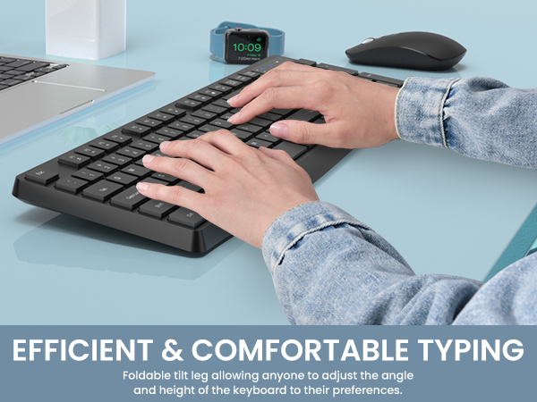 Comfortable typing ergonomic keyboard and mouse wireless combo