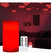 AVEKI Heart Flameless Candles Projector, Valentine's Day LED Pillar Candles with Remote and Timer...