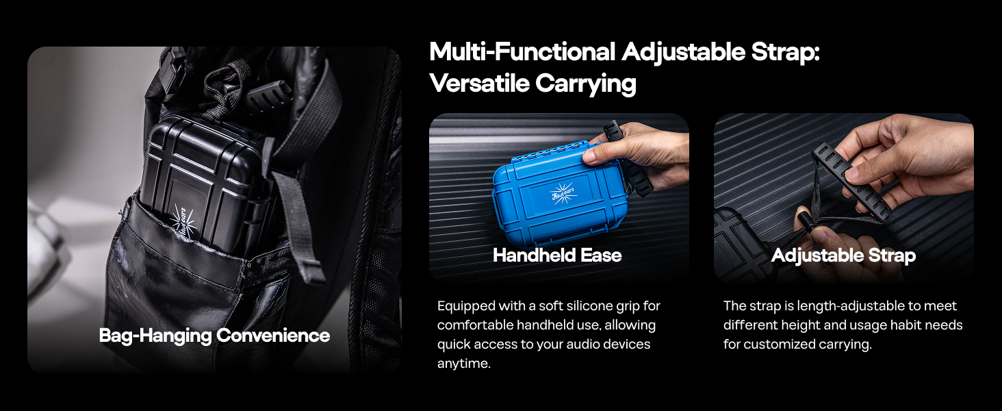 Linsoul Kiwi Ears SONICAP Waterproof Earbud Case,Hard Protective IEM Storage Box with EVA Lining
