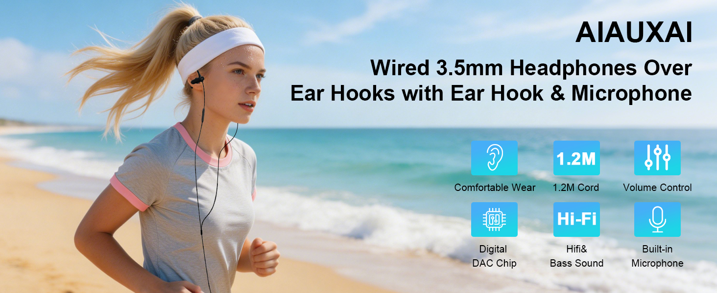 Over Ear 3.5mm Headphones Wired for Laptop PC