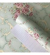 Teemall Vintage Blooming Flower Wallpaper Peel &amp; Stick Backsplash Mural for Livingroom Bedroom Ki...