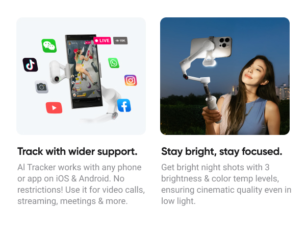 Intsa360 Flow 2 White Gimbal Stabilizer for Smartphone