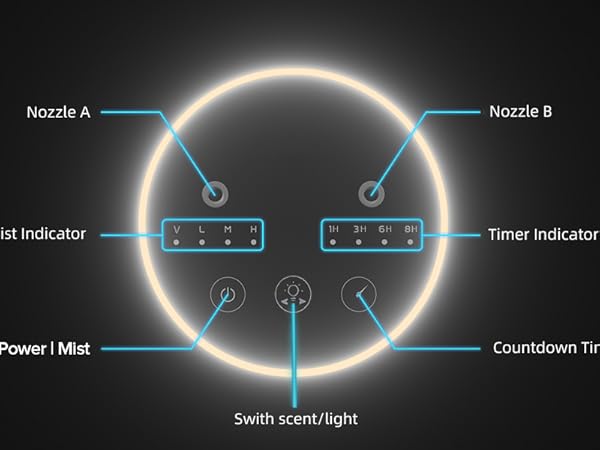 waterless essential oil diffuser scent aromatherapy car room hotel bedroom mini cordless portable 