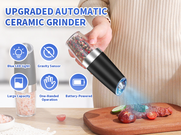 electric salt and pepper grinder set