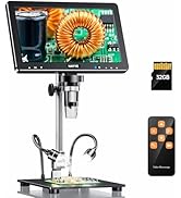 Hayve DM13 10.1 Inch LCD Digital Microscope, 16MP 2000X HD IPS Soldering Microscopes for Adults,E...