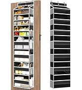 Over The Door Organizer, 7 Tier Door Hanging Organizers with 7 Large Pockets 12 Side Pockets, Beh...