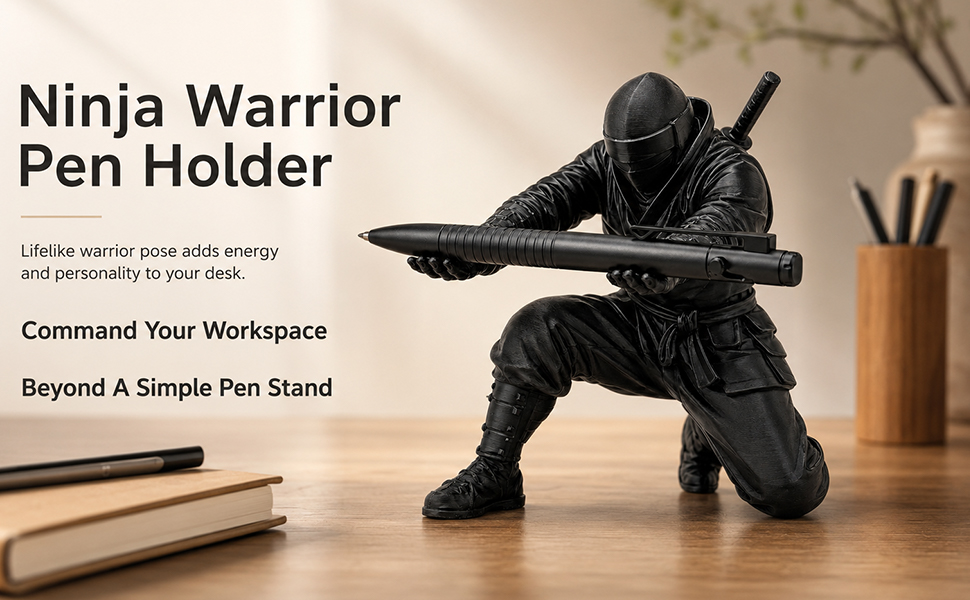 Ninja Warrior Pen Holder – 2-Pack | The Ultimate Cool Pen Holder for Desk