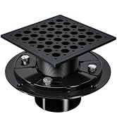 Uni-Green 4 Inch Shower Floor Drain with Flange, Square Shower Drain kit with Hair Strainer, Remo...