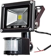 GLW 12V DC LED Motion Sensor Flood Light 10W Mini IP65 Waterproof Outdoor Light 900LM,6000K,Dayli...