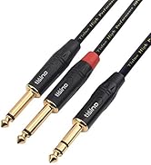 tisino 1/4 inch TRS Stereo to Dual 1/4 inch TS Mono Insert Cable Y-Splitter Stereo Breakout Cable...