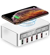 FUHAOXUAN Charging Station, 100W 6-Port USB Fast Charger with QC 3.0 &amp; PD, Compatible with Apple ...