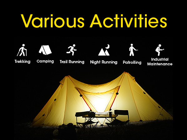 A yellow tent at night that is being illuminated from the inside.