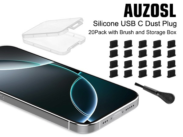 20Pack dust plug+brush-Black
