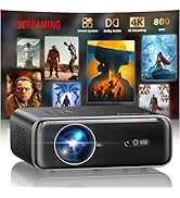 [Built-in Official Apps/4K Support] Smart Outdoor Projector with WiFi and Bluetooth, 800ANSI Movi...