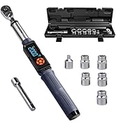 Goseek Upgraded Rechargeable Digital Torque Wrench, 7.4-147.5 Ft-lbs/10-200Nm, 1/2'' Drive Electr...