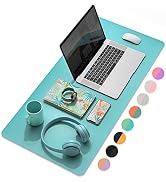 YSAGi Multifunctional Office Desk Pad, Ultra Thin Waterproof PU Leather Mouse Pad, Dual Use Desk ...