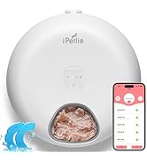iPettie Donut Frost WiFi 6 Meal Automatic Cat Dispenser with App Control, Dry &amp; Wet Food Automati...