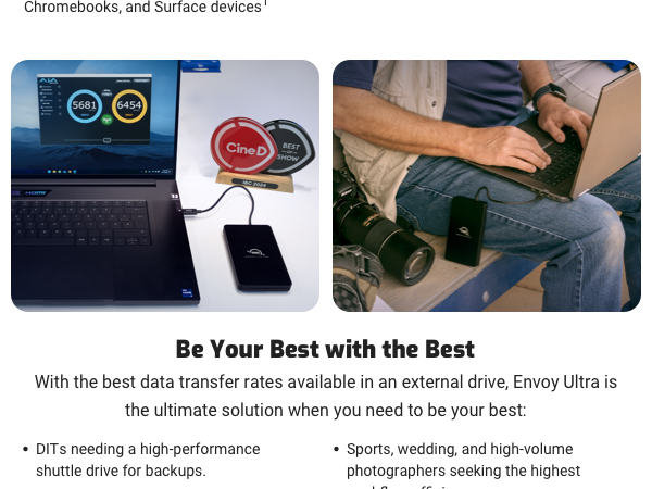 THNDERBOLT 5 4 3 TB5 USB-C EXTERNAL PORTABLE STORAGE ENCLOSURE SSD DRIVE BUILT IN CABLE USB4