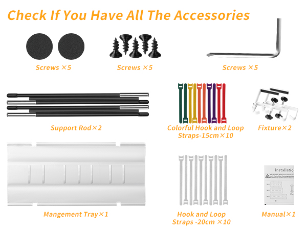 No Drill Under Desk Cable Management Tray