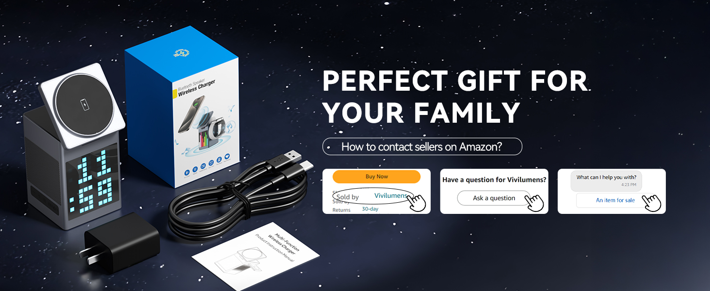 Birthday gift wireless charging station with alarm