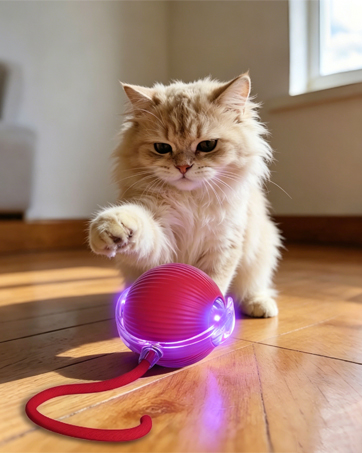 cat toy balls red