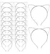 Lawie 20 Pack Bulk 5MM Cat Ear Width Silver Thin Plain Blank Hard Wire Metal Headbands Skinny Men...