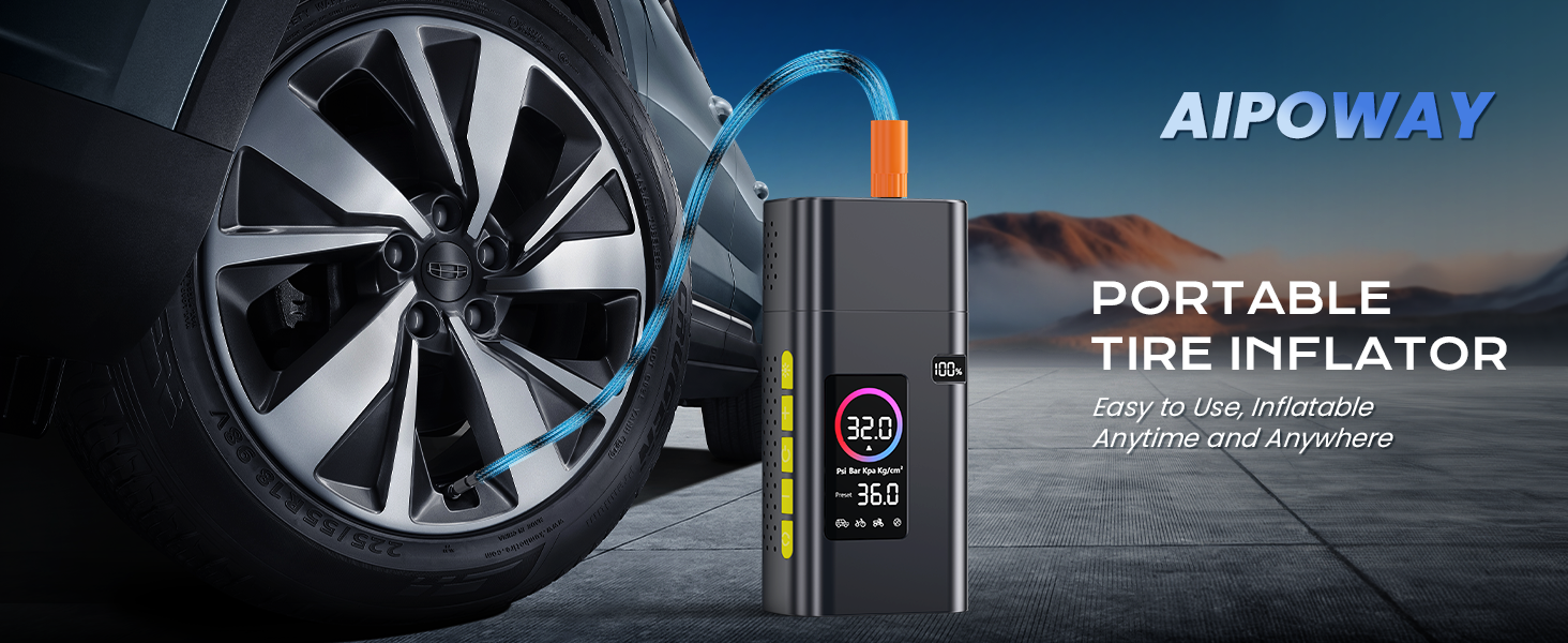 tire inflator portable air compressor cordless compact rechargeable pump for car tires 110v