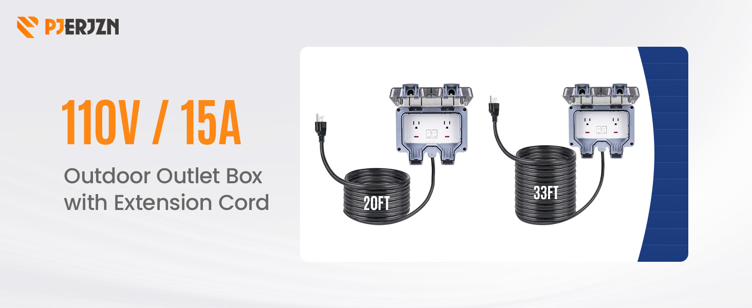 Outdoor Outlet Box with Extension Cord