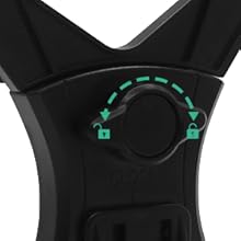 Close-up of turn lock mechanism on the back of the tablet mount for secure attachment