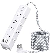 Surge Protector Power Strip - 10 FT Extension Cord, Power Strip with 12 Widely AC Outlet 3 USB, F...