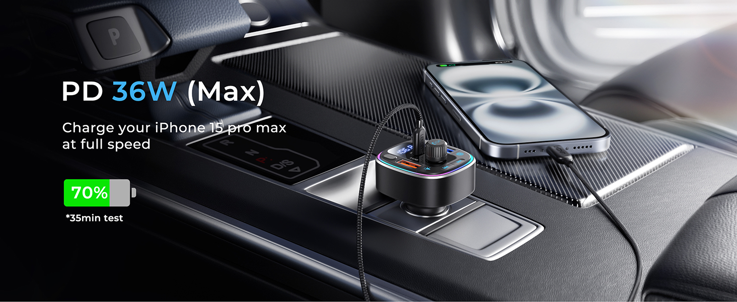 54W bluetooth car fm transmitters