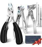 Toenail Clippers for Seniors Thick Toenails - Wide Jaw Opening Large Toe Nail Clippers for Thick ...