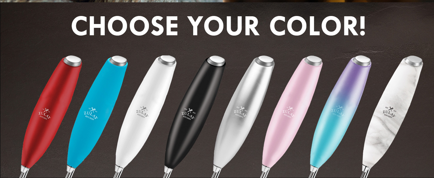 Milk frother wand with stand, a great Christmas gift for latte lovers and holiday drink makers