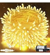 Connectable 200 LED Christmas Lights Indoor Outdoor with Timer, 66FT 13 Modes Warm White String L...