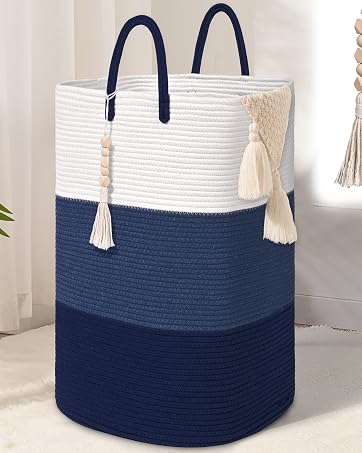 quilted laundry basket with handles