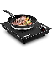 CUSIMAX Hot Plate, Single Burner Electric Cooktop, 1500W Electric Burner Hot Plate for Cooking wi...