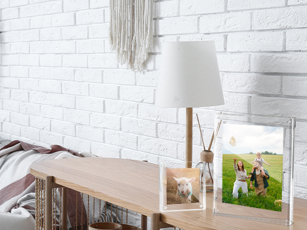 4x6 5x7 8x10 3.5x5 4x4 magnetic picture frame acrylic photo frame clear frameless double sided