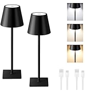 MIOBLUE 2 Pack Cordless Table Lamp,Portable LED Desk Lamp, 5200mAh Battery Operated, 3 Color Dimm...