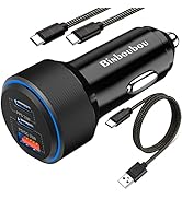 66W 3Ports USB C Car Charger Adapter, [PPS/PD&amp;QC3.0] 33W&amp;33W/18W Type C Cigarette Lighter Super F...