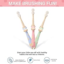 dinosaur toothbrush kids toddler dino holder natural giraffe non-toxic all-natural toothbrushes age